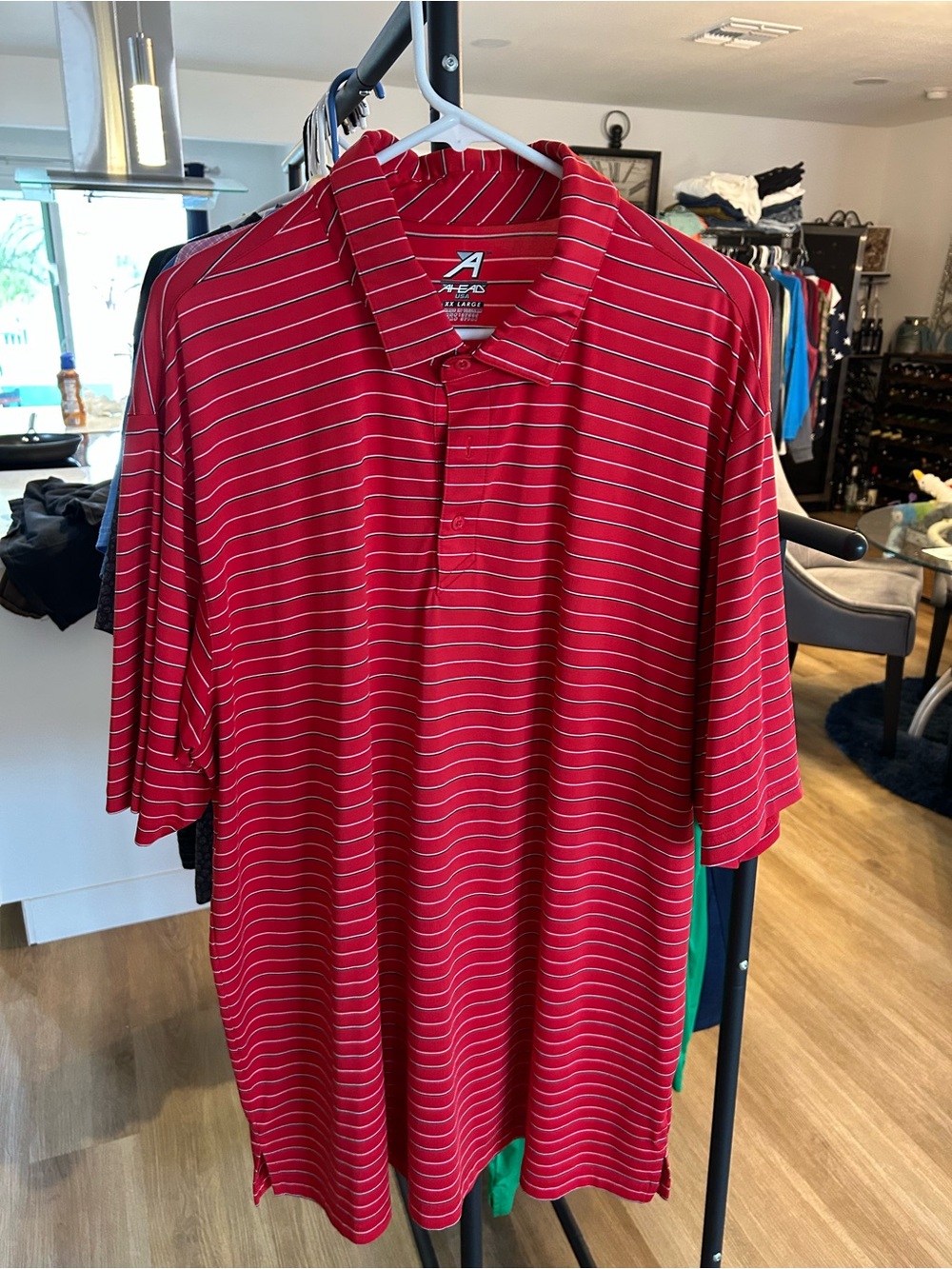 Head Red Striped Polo Shirt - Men's Performance Golf Polo